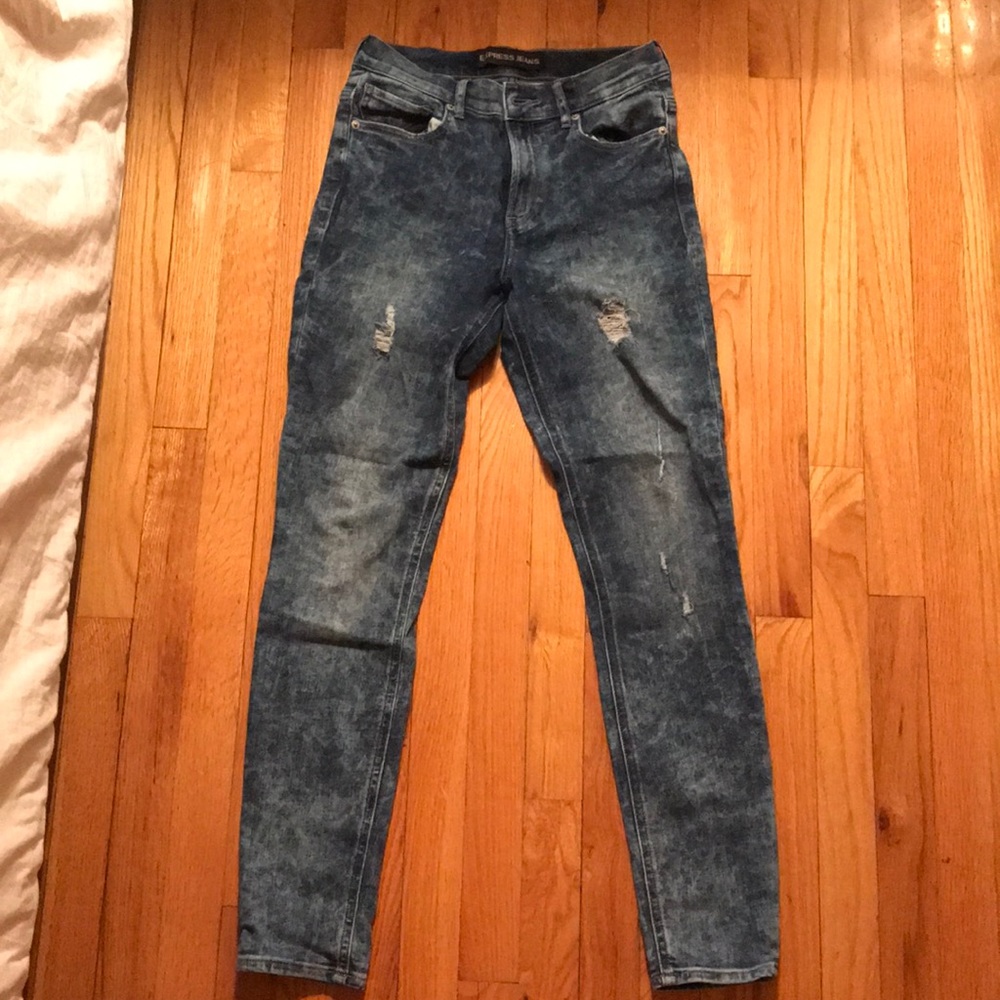 Express Legging Jeans High Rise Washed Design - Picture 2 of 6